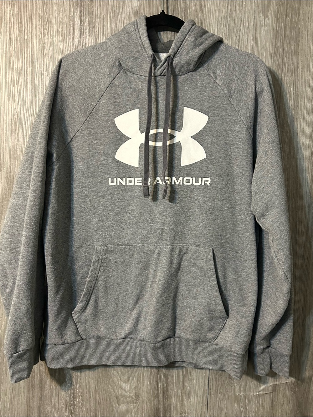 Under Armour Men's Grey Logo Hoodie Sweatshirt Medium